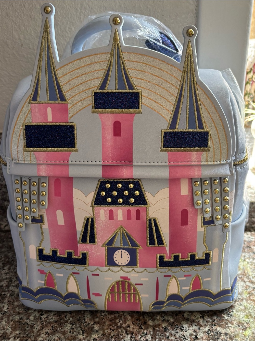 Disney danielle nichole Castle Mini Backpack - Pink & Navy Accent.